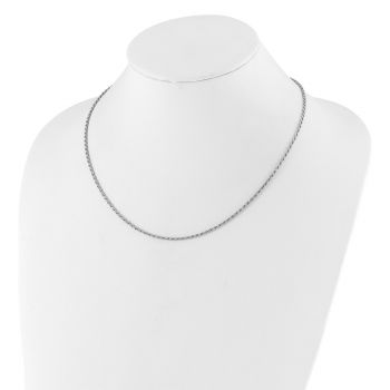 Italian 2mm Adjustable Silver Rope Chain Necklace 5