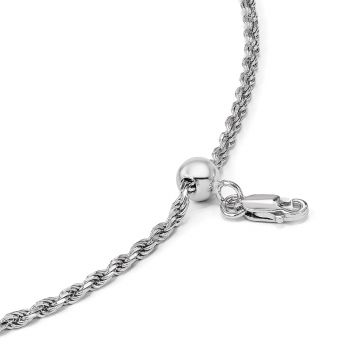 Italian 2mm Adjustable Silver Rope Chain Necklace 4