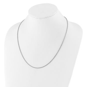 Italian 2mm Adjustable Silver Rope Chain Necklace 6