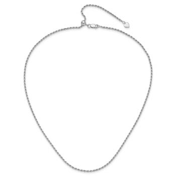 Italian 2mm Adjustable Silver Rope Chain Necklace