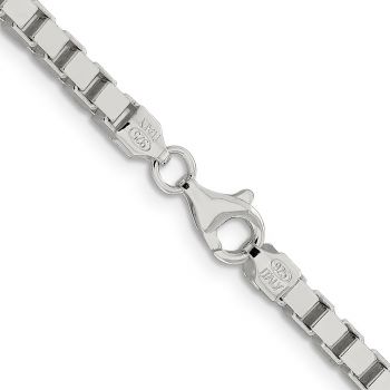 Italian 3.75mm Sterling Silver Box Chain Necklace 3