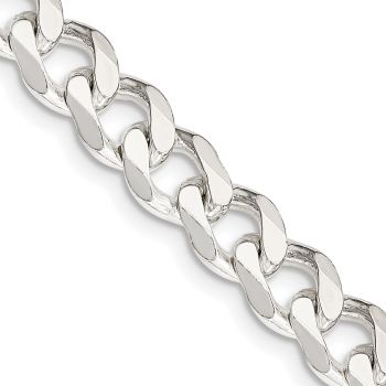 7.5mm Silver Curb Chain Necklace 2