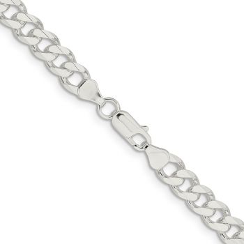 7.5mm Silver Curb Chain Necklace 3