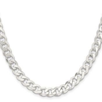 7.5mm Silver Curb Chain Necklace