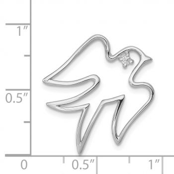 Holy Spirit CZ Dove Pendant in Sterling Silver 3