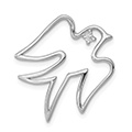 Holy Spirit CZ Dove Pendant in Sterling Silver