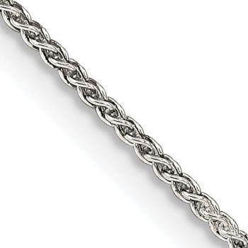 Italian 1.25mm Silver Round Parisian Wheat Chain Necklace 2