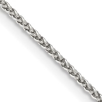 Italian 1.5mm Round Parisian Wheat Chain Necklace in Sterling Silver 2
