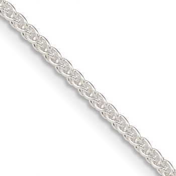 Italian 1.6mm Silver Round Parisian Wheat Chain Necklace 2