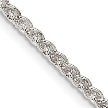 Italian 2.5mm Silver Round Parisian Wheat Chain Necklace 2