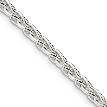 Italian 3.7mm Silver Round Parisian Wheat Chain Necklace 2
