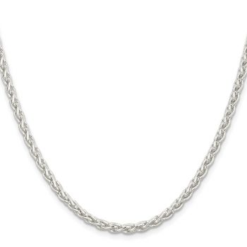 Italian 3.7mm Silver Round Parisian Wheat Chain Necklace