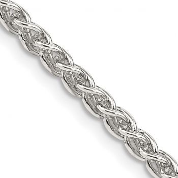 Italian 3mm Round Parisian Wheat Chain Necklace in Sterling Silver 2