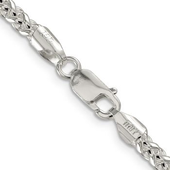 Italian 4mm Round Parisian Wheat Chain Necklace in Sterling Silver 3