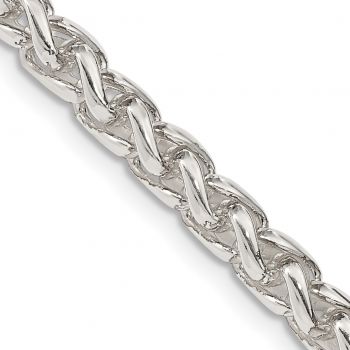 Italian 5mm Silver Round Parisian Wheat Chain Necklace 2