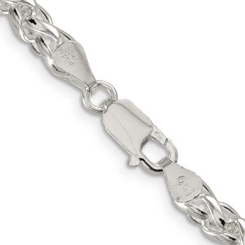 Italian 5mm Silver Round Parisian Wheat Chain Necklace 3