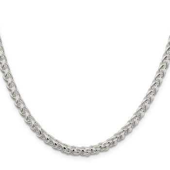 Italian 5mm Silver Round Parisian Wheat Chain Necklace