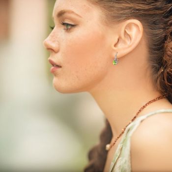 1.82 Carat French-Wire Peridot Earrings, Sterling Silver 4