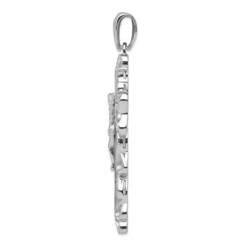 Extra-Extra Large 3-Inch Sterling Silver Crucifix Pendant with CZ for Men 2