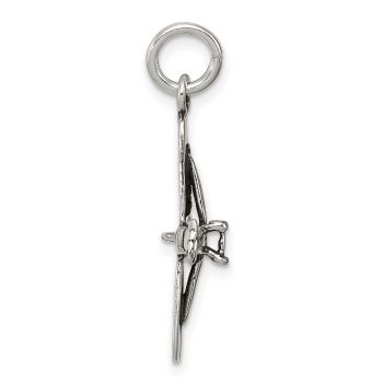 Silver Old-Fashioned Airplane Charm Pendant 2