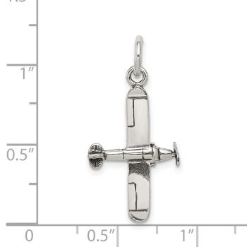 Silver Old-Fashioned Airplane Charm Pendant 5