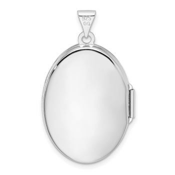 Oval Paisley Scroll Work Locket Pendant Necklace in Sterling Silver 3