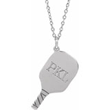 Silver Pickleball Paddle Necklace with Initials