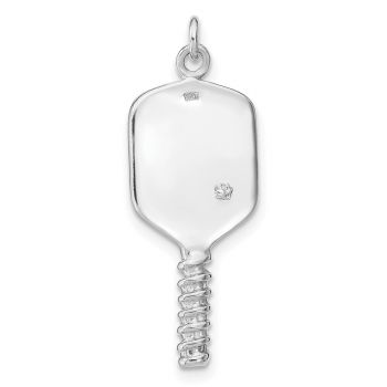 Silver Pickleball Jewelry Paddle and Ball Pendant 2