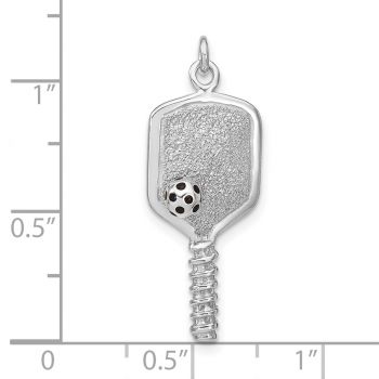 Silver Pickleball Jewelry Paddle and Ball Pendant 3