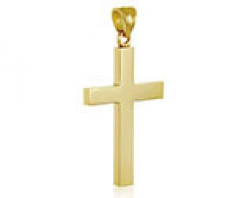 Gold Plated Polished Substantial Cross Pendant for Men 4