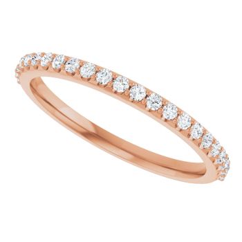 14K Rose Gold 1/4 Carat Lab-Grown Diamond Wedding Band 5