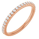 14K Rose Gold 1/4 Carat Lab-Grown Diamond Wedding Band