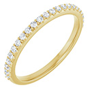 1/4 Carat Lab-Grown Diamond Wedding Band in 14K Yellow Gold
