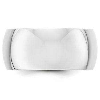 Plain Wide 10mm Wedding Band Ring in 14K White Gold 2