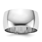 Plain Wide 10mm Wedding Band Ring in 14K White Gold