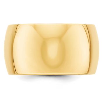 Plain Wide 12mm 14K Gold Wedding Band Ring 2