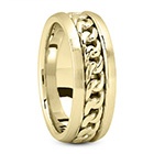 14K Gold Link Chain Wedding Band Ring