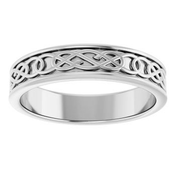5mm Men's Celtic Knot Wedding Band Ring in Sterling Silver 3