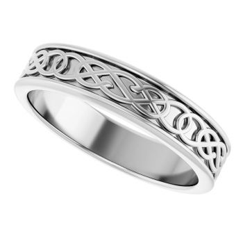5mm Men's Celtic Knot Wedding Band Ring in Sterling Silver 5