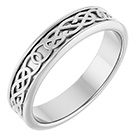 Celtic Pretzel-Knot Wedding Band Ring in 14K White Gold for Men