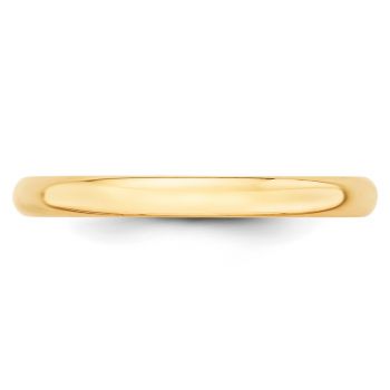 Lightweight Plain 2.5mm Wedding Band in 14K Gold 2
