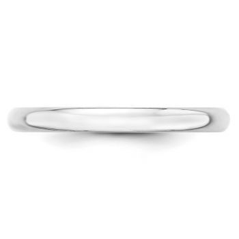 Lightweight Plain 2.5mm 14K White Gold Wedding Band Ring 2