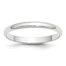 Lightweight Plain 2.5mm 14K White Gold Wedding Band Ring