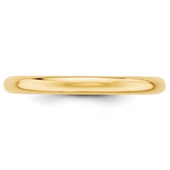 Plain Polished 2.5mm Wedding Band in 14K Gold 2