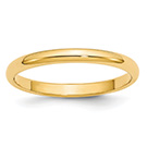 Plain Polished 2.5mm Wedding Band in 14K Gold