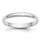 Plain 2.5mm 14K White Gold Wedding Band Ring