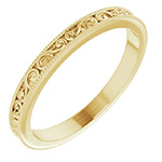 2.5mm 14K Gold Paisley Wedding Band Ring for Women