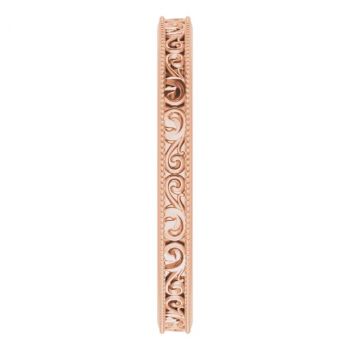 2.5mm Women's 14K Rose Gold Paisley Wedding Band Ring 4