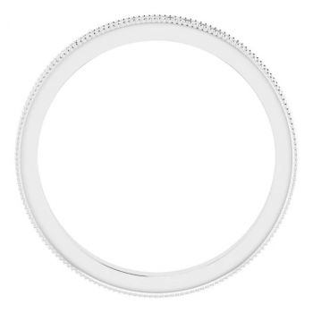 2.5mm Women's Paisley Wedding Band Ring in 14K White Gold 2