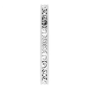 2.5mm Women's Paisley Wedding Band Ring in 14K White Gold 4